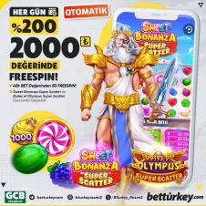 betturkey'de Her Gün %200 2000 TL Değerinde FreeSpin!