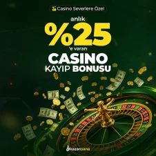 Kazansana'da %25'e varan Casino Kayıp Bonusu