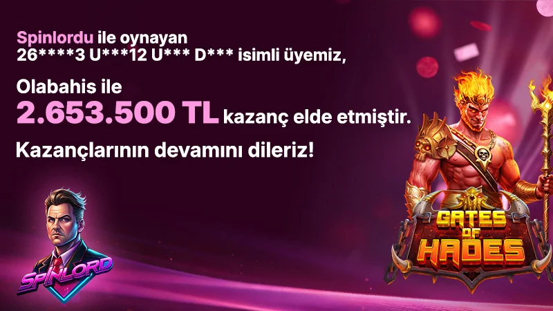 Olabahis’te Hades’in Gazabı Kazanca Dönüştü: 2.653.500 TL!