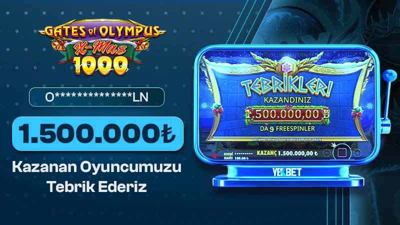 Yekbet’te Kış Güneşi Doğdu: Gates of Olympus X-Mas 1000’de 1.500.000 TL Kazanç!